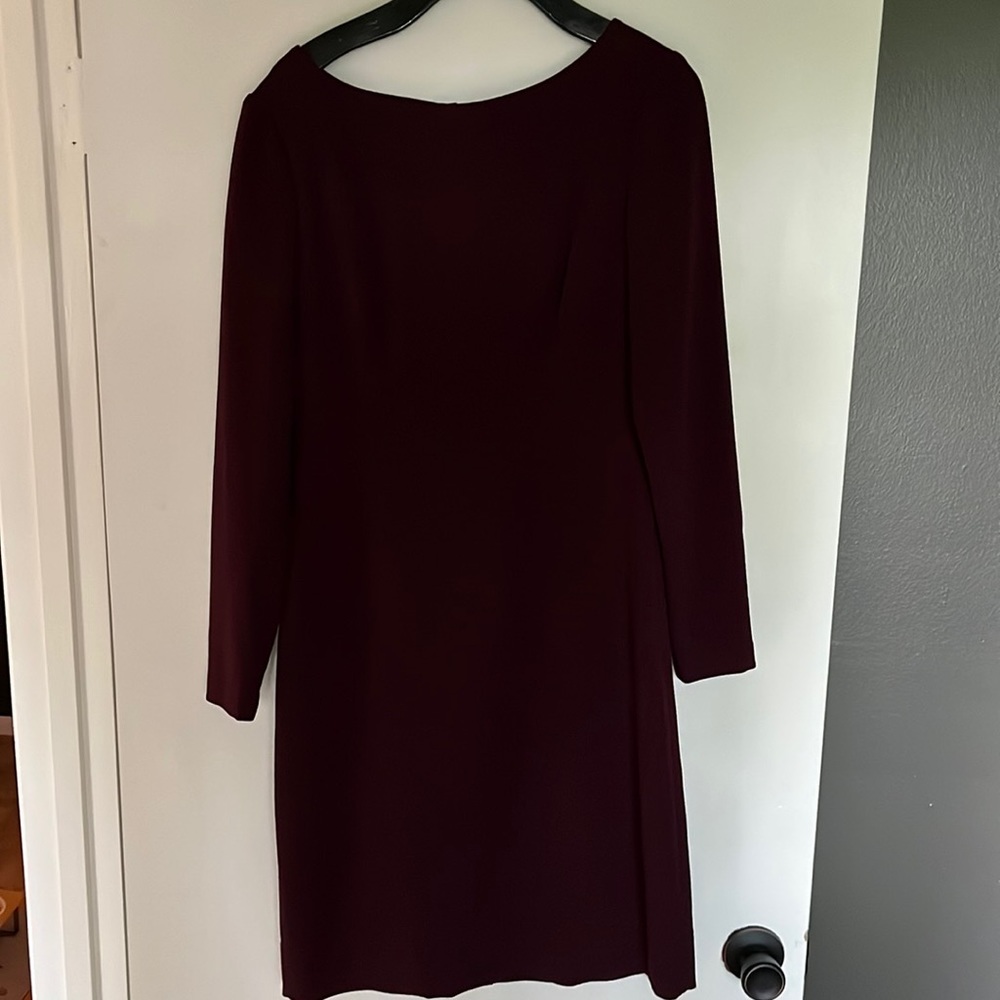 Anne Klein long sleeve burgundy dress size 6